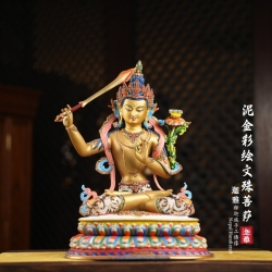 泥金彩绘文殊菩萨-46cm