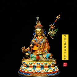 鎏金彩绘莲花生大师-50cm