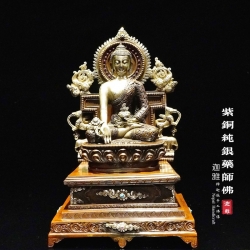 紫铜纯银药师佛-25cm