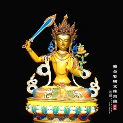 彩绘文殊菩萨-70cm