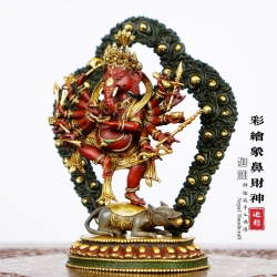 彩绘象鼻财神-18cm