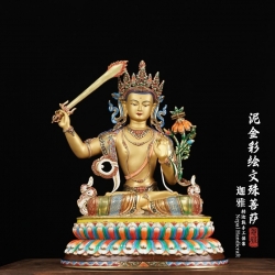 泥金彩绘文殊菩萨-50cm